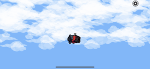 An imposter being ejected and floating through the sky