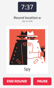 What the user interface looks like when you are the spy