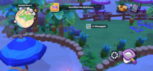 Collecting items on the island