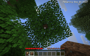 A tree whose trunk has been felled all the way to the top