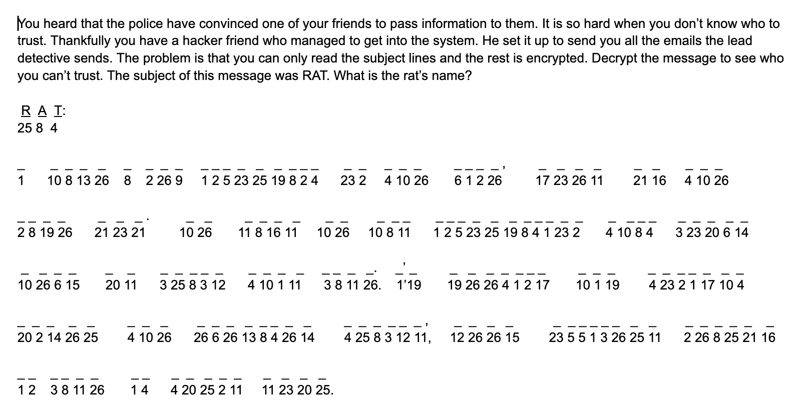 Puzzle 1 – Heist Iteration #1