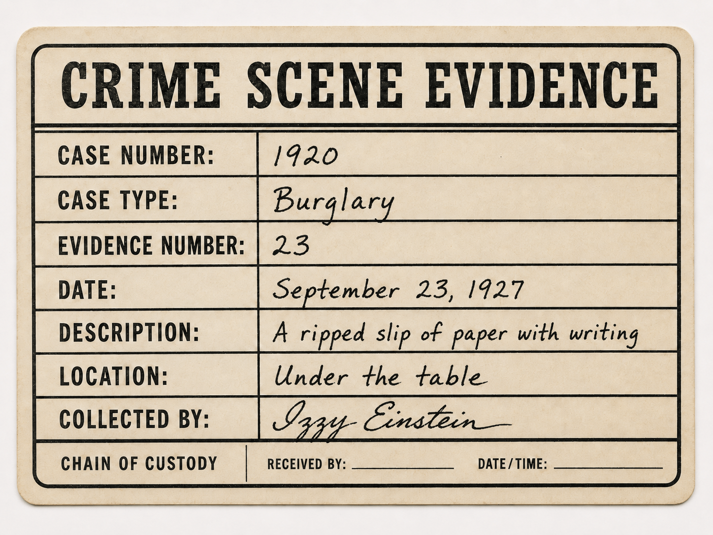Detective Iteration #2